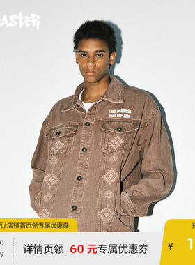 BEASTER民族纹样牛仔外套男新品户外美式高街复古工装女潮流夹克