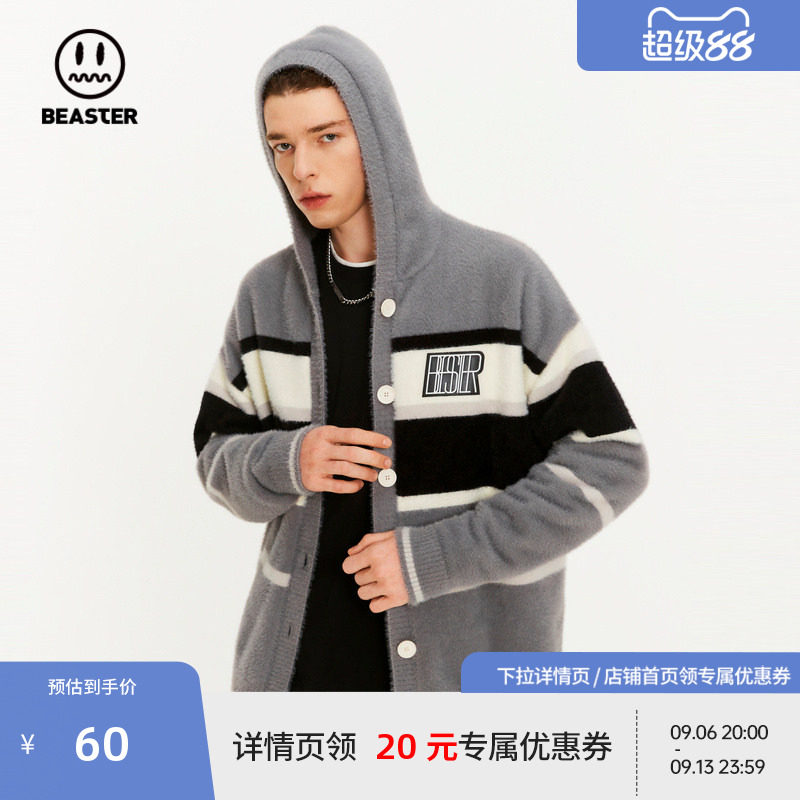 beaster小恶魔连帽针织衫图片