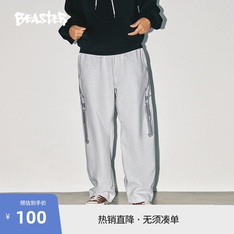 Beaster加绒垂感运动卫裤图片