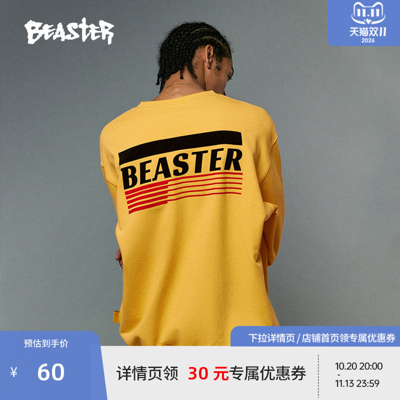 BEASTER奥莱恶搞胶卷圆领美式卫衣男冬装重磅cityboy宽松情侣上衣