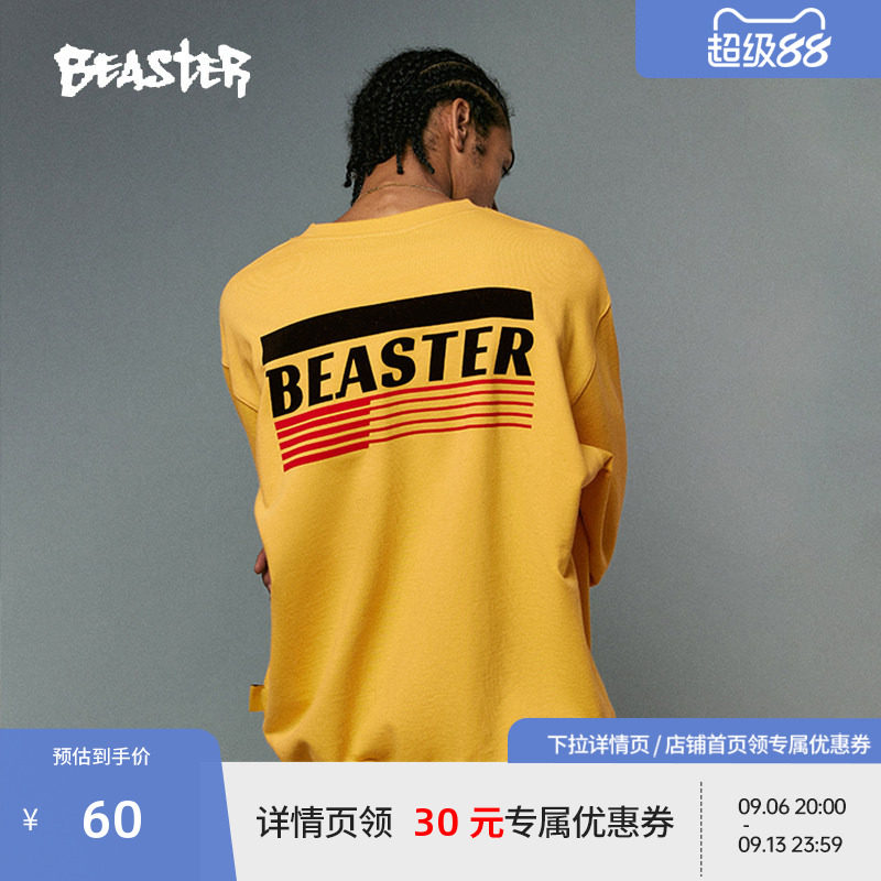 BEASTER奥莱恶搞胶卷圆领美式卫衣男冬装重磅cityboy宽松情侣上衣