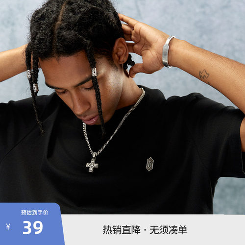 【beaster fe】凉感简洁金属logo短袖T恤夏新款重磅230g上衣
