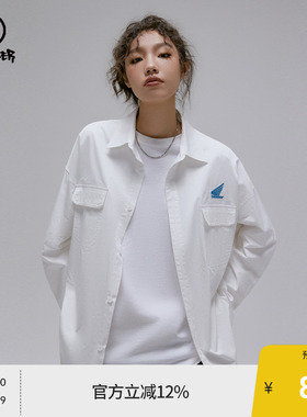 BEASTER奥莱长袖纯棉衬衫男装贴补绣花潮牌复古上衣情侣装