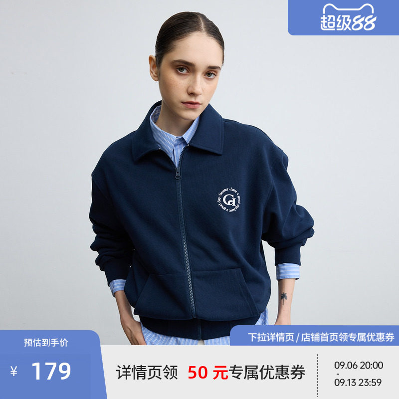 BEASTER印花翻领夹克短款外套男女情侣款宽松设计感百搭上衣春秋图片