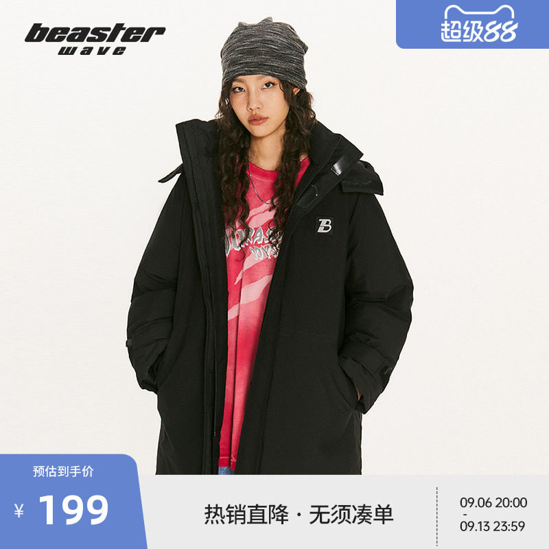 beaster连帽保暖羽绒服图片