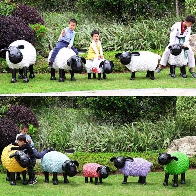 定制羊雕塑户外园林景观绿化小品玻璃钢动物雕塑小区草坪装饰摆件