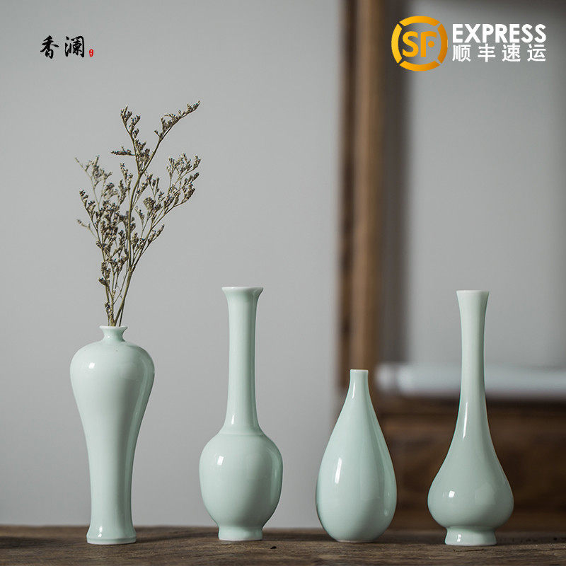 景德镇陶瓷中式家居摆件小花瓶 客厅插花干花观音瓶 供佛禅意花器,家居饰品,花瓶,淘宝优惠券,粉丝福利购,淘宝优惠卷