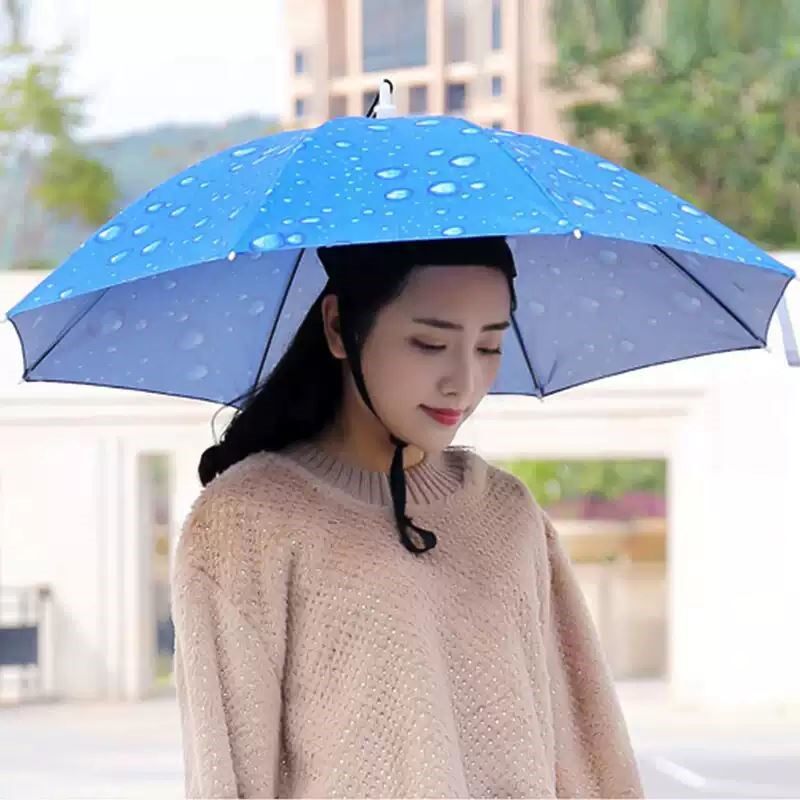 伞帽一体式折叠大号防风遮阳雨伞