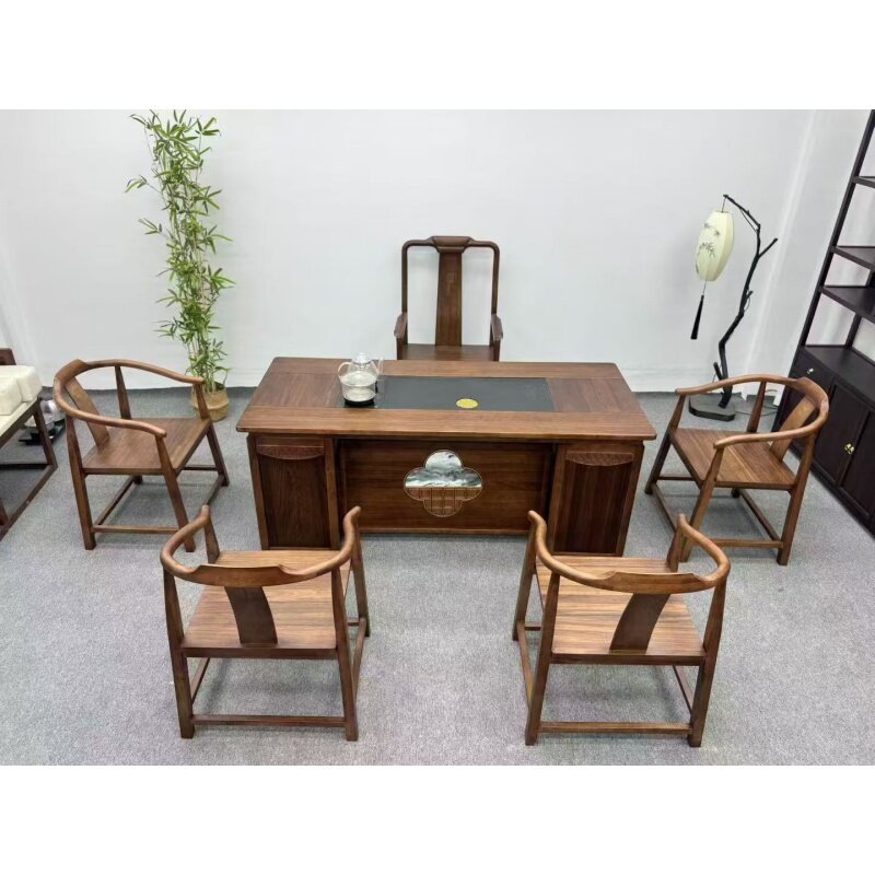 现代中式实木平步青云湿泡茶台办公室老板接待谈话茶桌功夫泡茶几