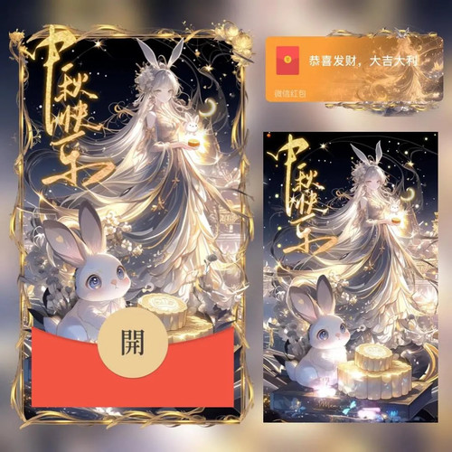 中秋节快乐微信红包封面vx2026新款创意动态音乐节日祝福wx序列号