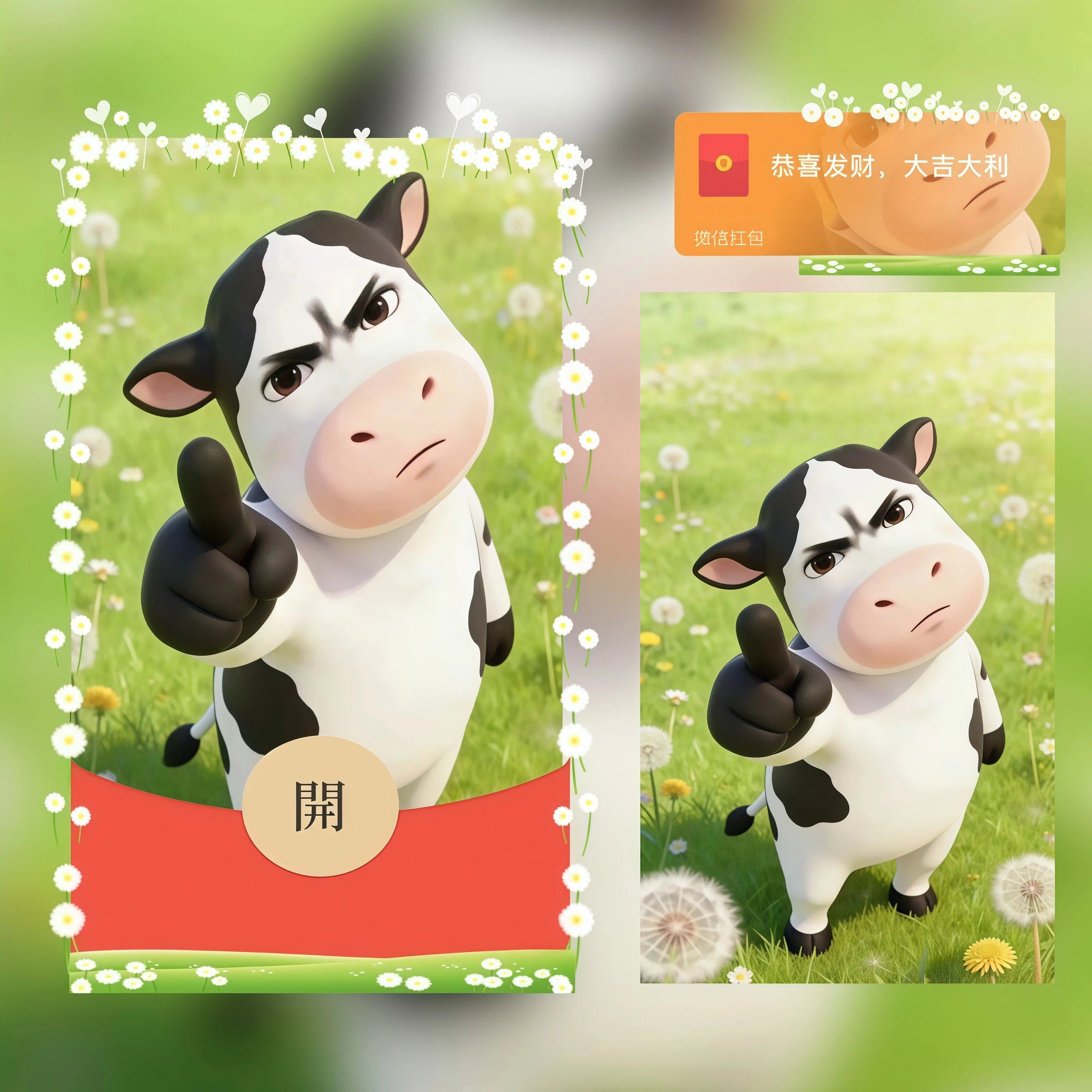 草地牛牛微信红包封面vx可爱搞平面广告设计