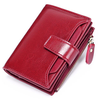 Genuine Leather Women's Wallet Female Short Student Korean V