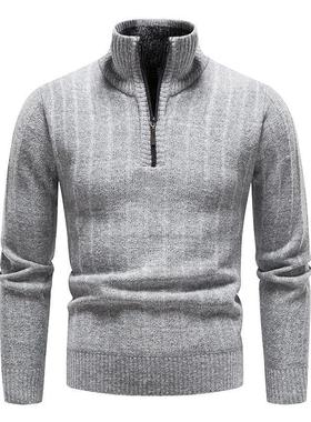 Men's 2025 Pullover llar Fleece-lined Men's Plus Size Half-p