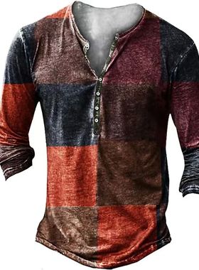 Vintage en's -Shirts With utton Ethn attern rint ing Autumn