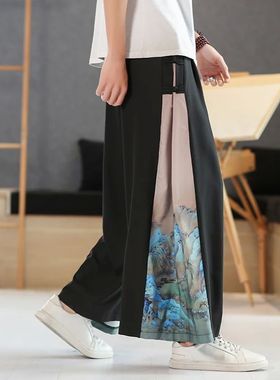 2023 Loose ens Wied Leg ants Casual rousers Oersized Elast W