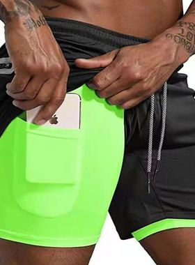 2023  Fitness Shorts en Summer swear 2 In 1 Double-de Compre