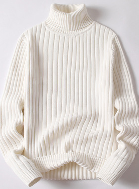 Solid lor Twisted Flower Turtleneck Men's Thickened All-matc