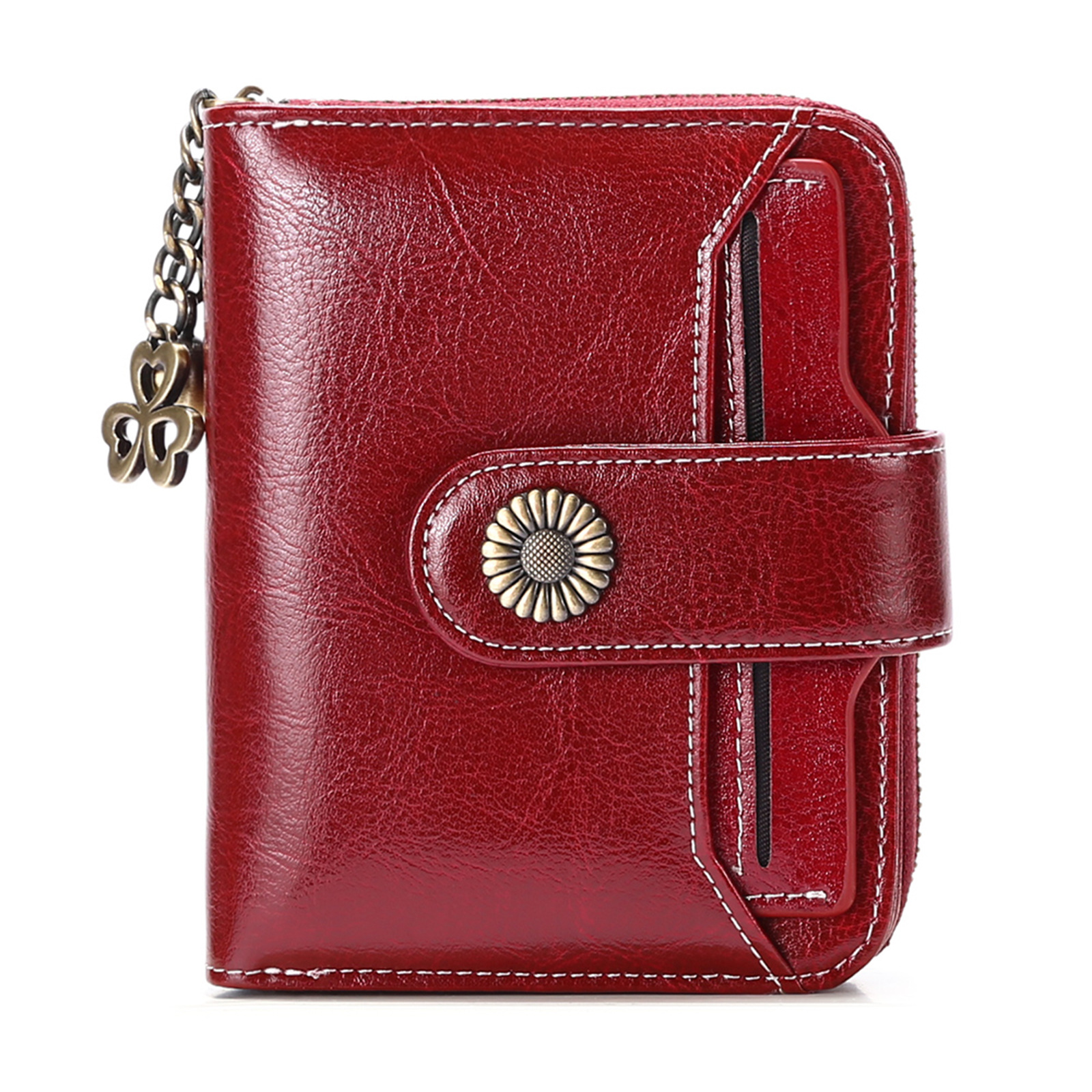 Genuine Leather Women's Wallet Female Short Student Korean V