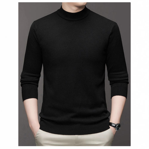Men's Knitted Semi-high llar Casual Solid lor Warm Men's Clo