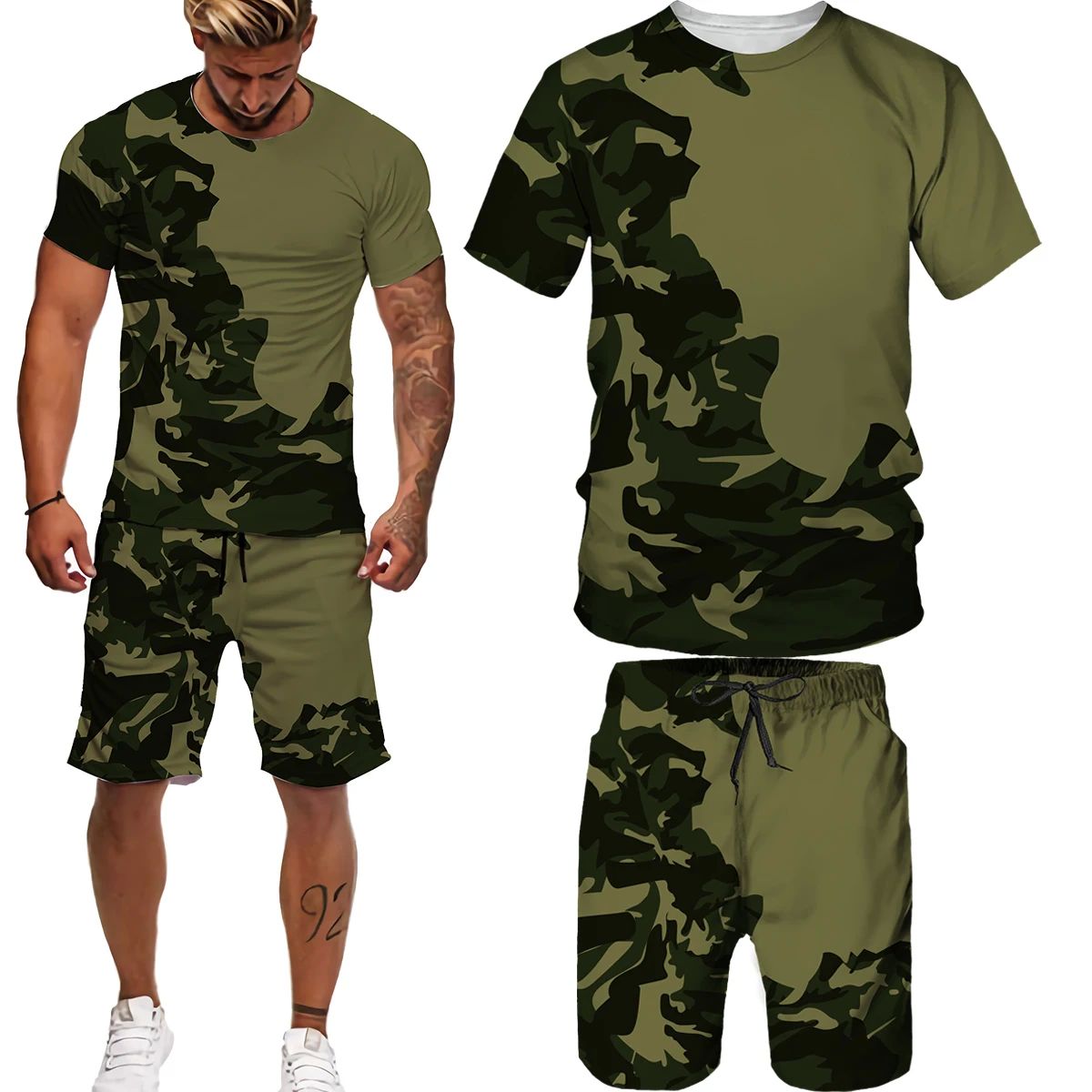 ew Summer Camouflage ees/Shorts/Suits en's  Shirt Shorts ras