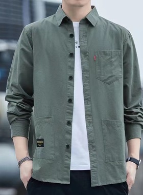 High-grade Pure tton Tooling Men's at Casual Shirt Men's Clo