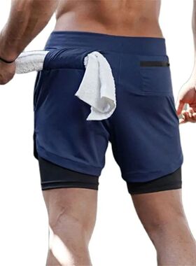 2023 Summer unning en's s Workout 2 in 1 Double - De raining