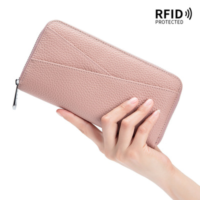 Japanese Style Genuine Leather Long Wallet For Women With La