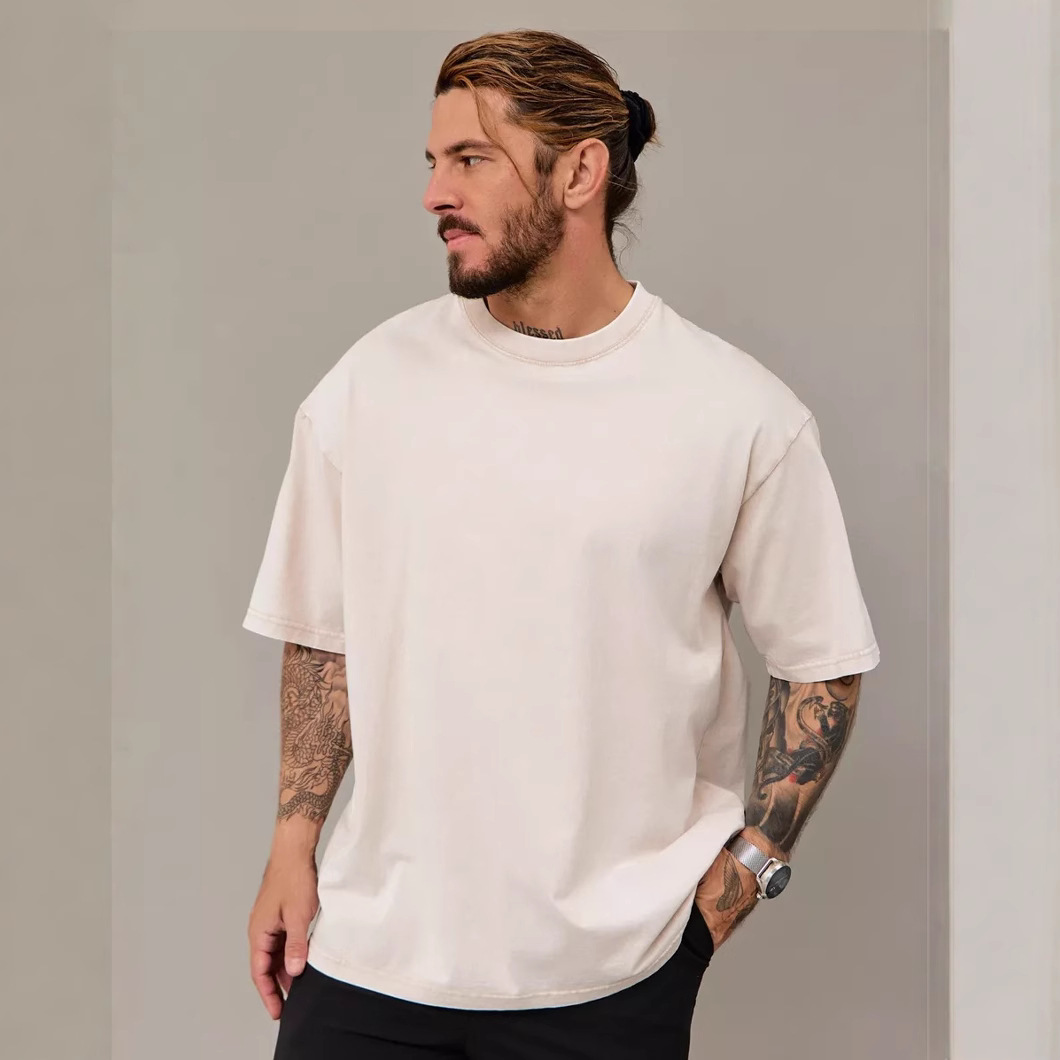 230g European Version tton Crew Neck Short Sleeve T-shirt Me