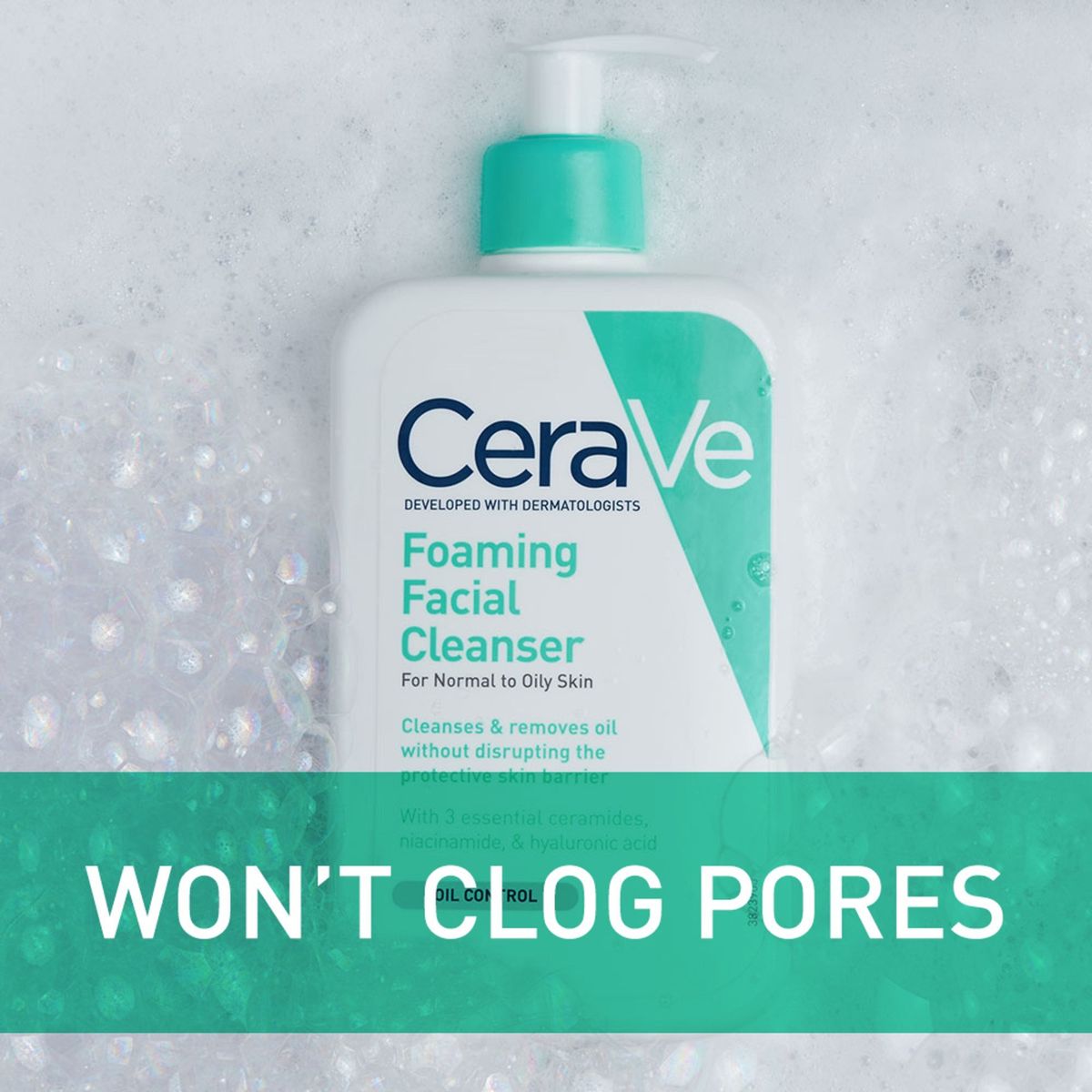 CeraVe 泡沫洁面乳适合中性至油性皮肤的洁面乳562毫升脸部清洁版