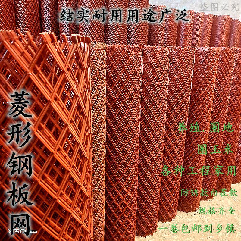 菱形钢板网玉米网养殖网鸡鸭羊围栏抹墙网护坡网红色铁丝网防锈网