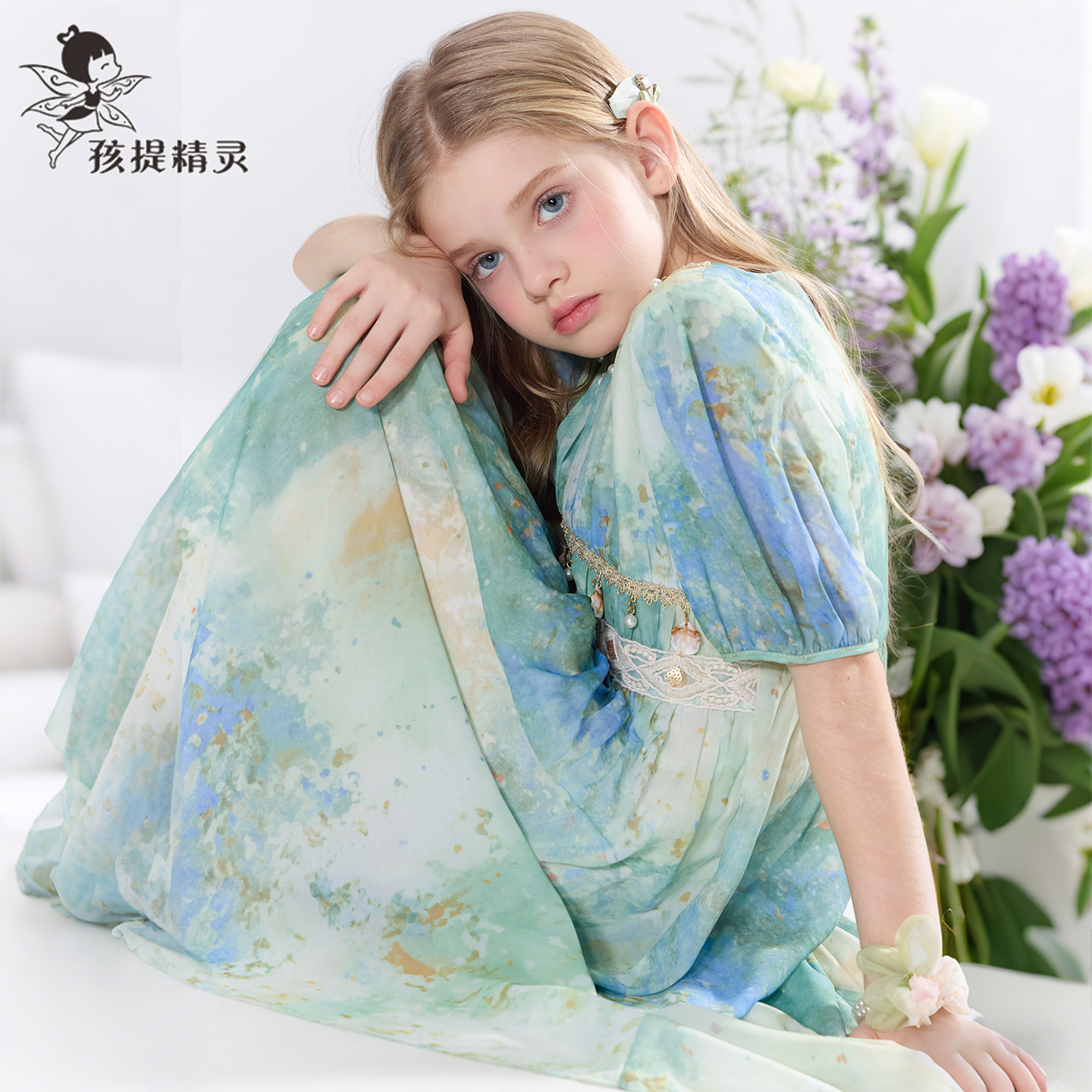 女童海边度假雪纺连衣裙2026夏装新款洋气大童夏季裙子儿童公主裙