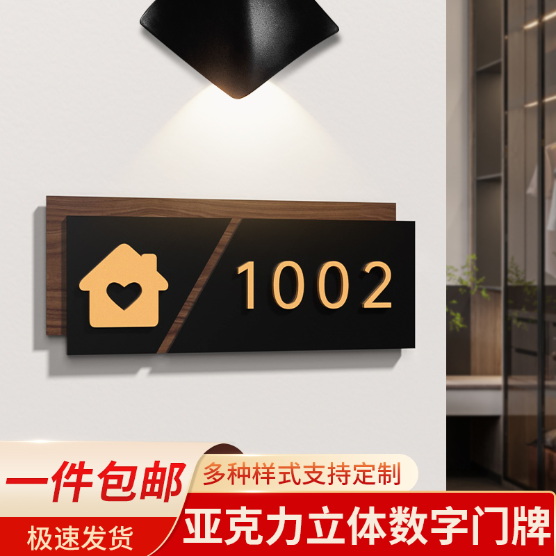 亚克力古铜金立体数字门牌