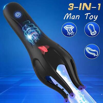 C vibration penis anti-shooting trainer tongue licking male