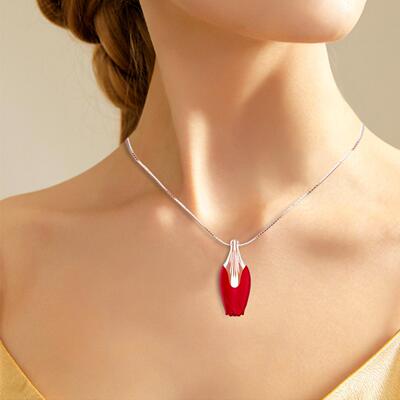 CRed Rose Necklace Women's Massage Flirting Vibration Sentim