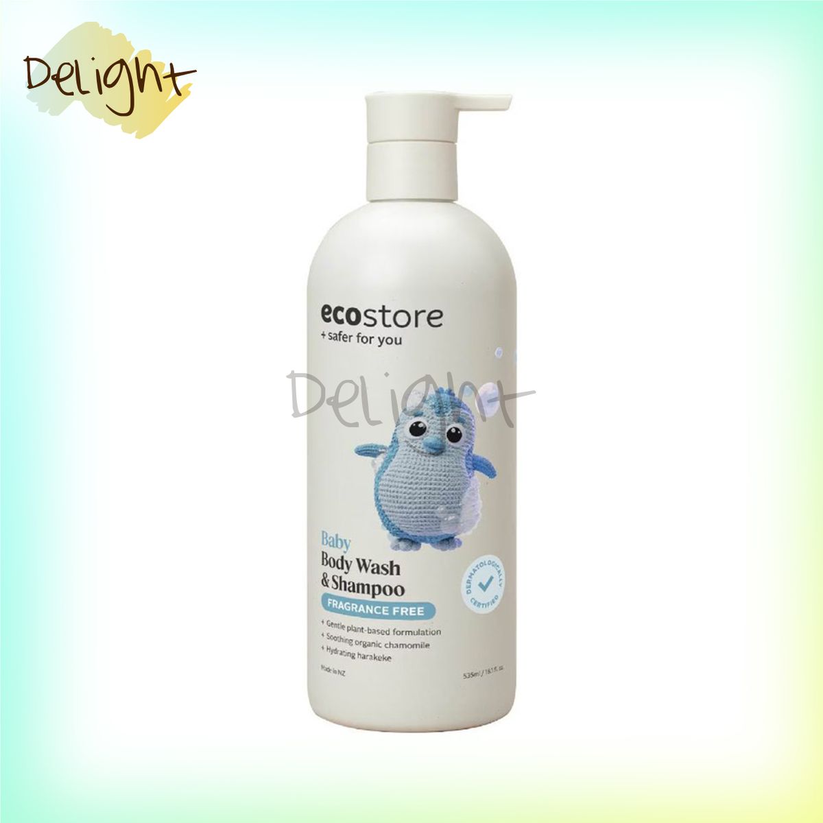 ecostore 婴儿2合1洗发水及沐浴露535ml无香婴儿沐浴露有机认证版