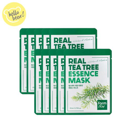 Farmstay Real浓缩精华面膜23ml茶树镇静舒缓x10助于镇定敏感肌肤