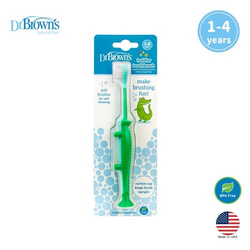 Dr. Brown's 小童软毛吸盘牙刷小鳄鱼儿童专用牙刷乳牙刷宝宝卡通