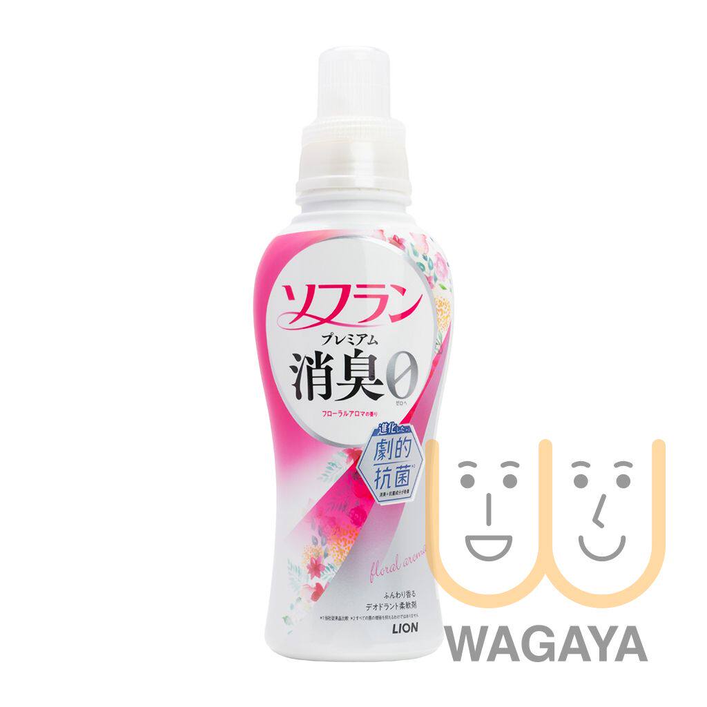 狮王Soflan Premium护色消臭0柔顺剂480ml花香粉衣物护理洗衣液版