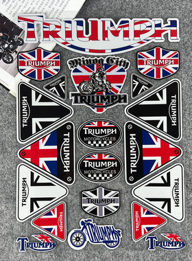 反光适用凯旋Bobber改装油箱贴纸复古摩托车Triumph头盔贴花防水