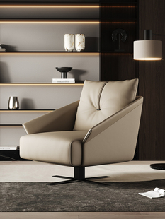 意大利极简休闲沙发椅高端设计师艺术家具客厅，办公室，书房皮革