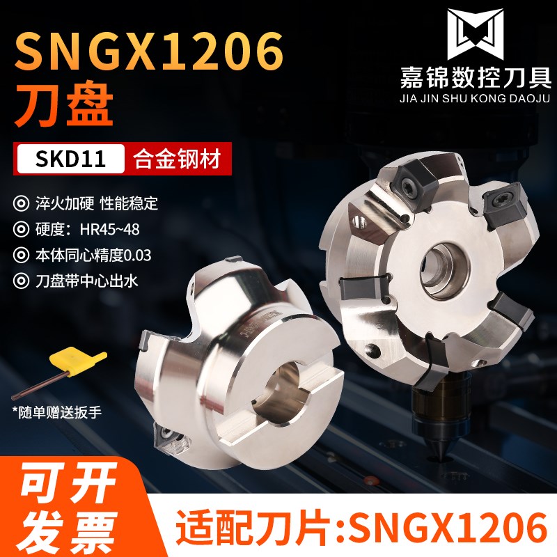 45度面铣刀盘SNMX1206刀片开粗双面八角重切削 - 实物图