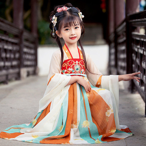 女童汉服夏季薄款新款超仙连衣裙
