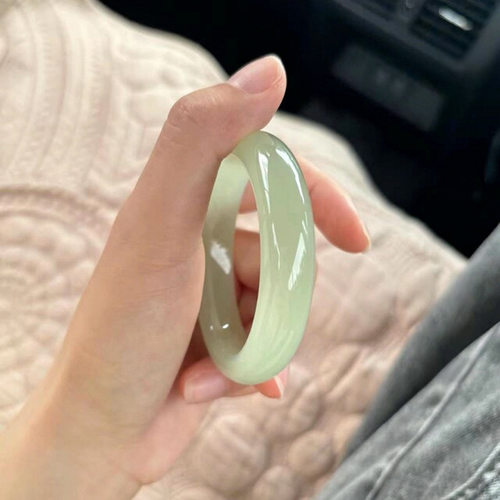 天然东陵玉晴水手镯青提色青白色