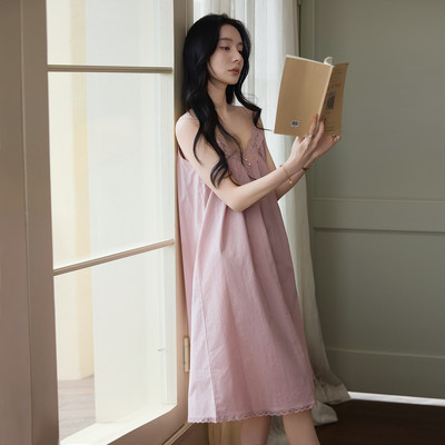 英国RMXJ纯棉睡衣夏2026新款法式吊带睡裙精致绝美薄款家居服
