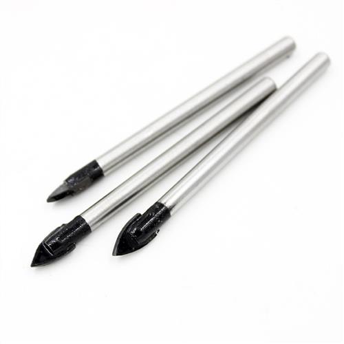 黑色6cm瓷砖钻头玻璃开孔器合金三角钻头8mm设置圆超硬开口12mm