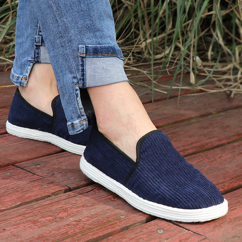 罗妈布鞋2021年新款复古条纹透气