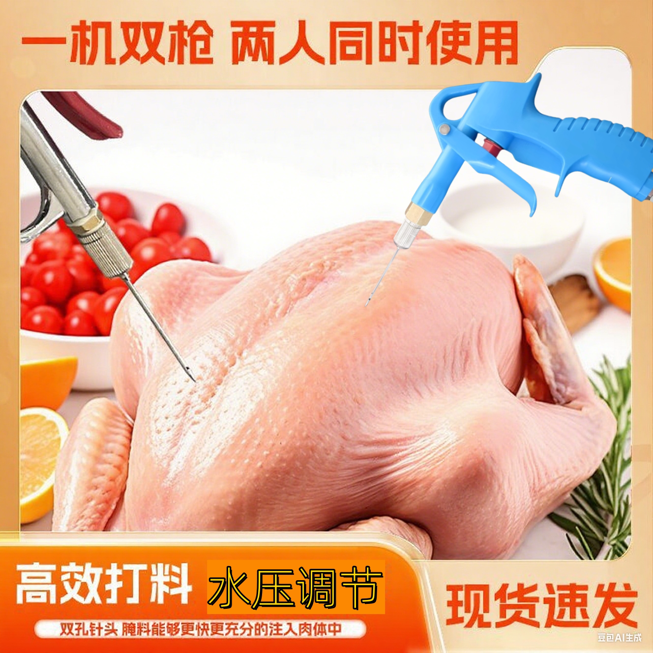 烤羊腿注射器烤全羊牛排鸭全自动打盐水腌肉烧烤腌制机电动注射器