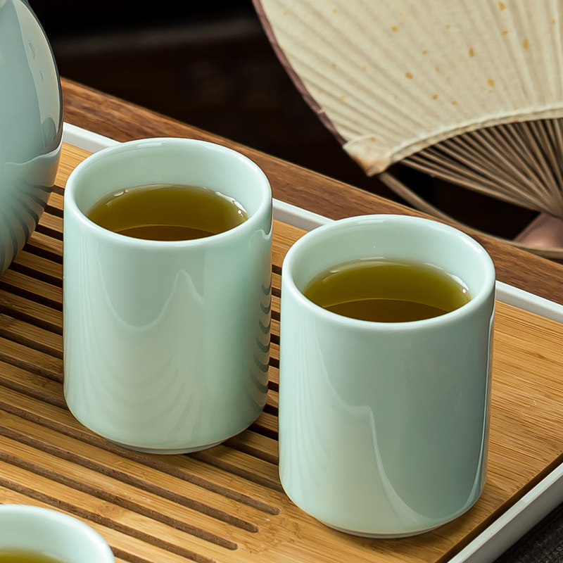 德化陶瓷个人茶杯家用大容量会客喝水杯单杯青瓷随手杯啤酒可乐杯
