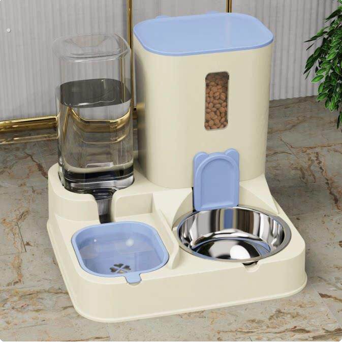 猫碗狗碗猫食盆双碗猫咪自动喂食器饮水机一体猫盆狗狗碗宠物用品