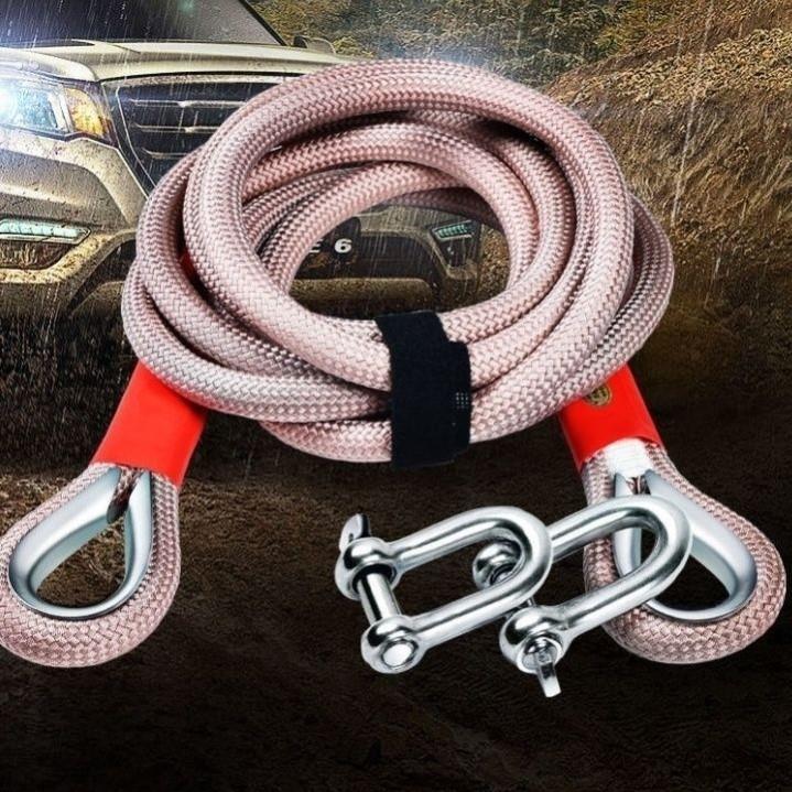 汽车拖车绳20吨25吨防冲断救援加粗拖车拉车绳越野专用重型耐磨